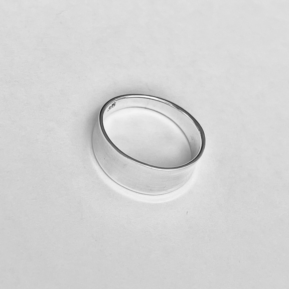 Sterling Silver Unisex Thin Concave Ring, Wedding Bands, Silver Rings, Band - Picture 3 of 12